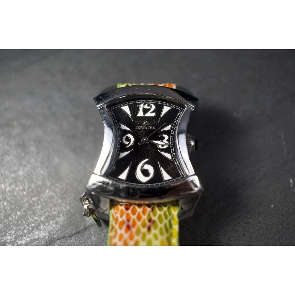 Invicta 2430 Women’s Stringray Hourglass Tank Watch Black Dial Quartz NEW BATT